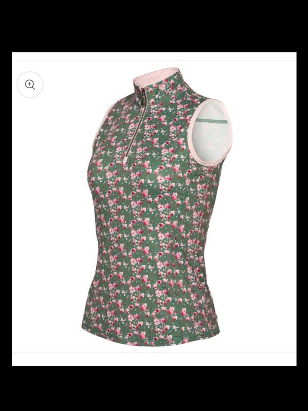 1764 Golf Women’s Large Enola Floral Sleeveless Tank in Green & Pink